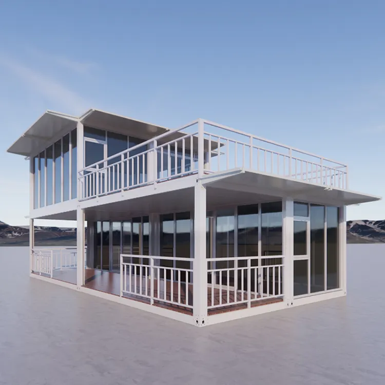 Proveedores personalizados al aire libre prefabricado 2 3 pisos 40 pies casas móviles modulares prefabricadas casa de contenedores grandes con techo para EE. UU.