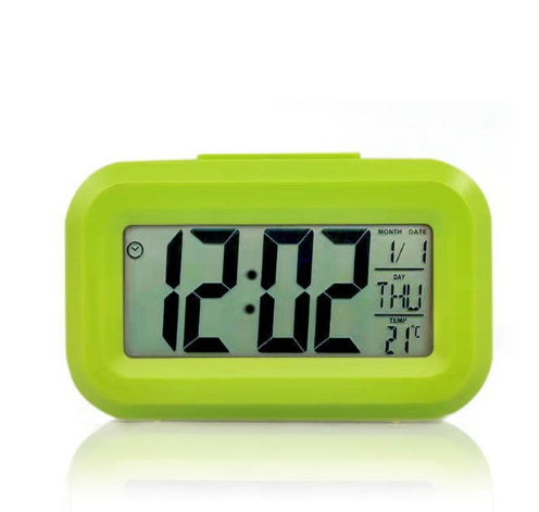 Creative Lazy Temperature Light Sensing Nightlight Digital Clock LED Sleepy Electronic Alarm Clock