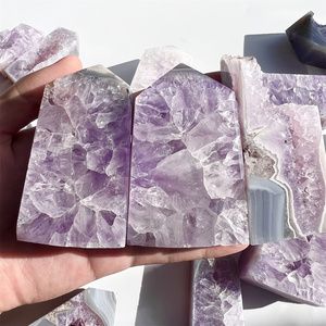 Tour de géode en améthyste naturelle Druzy, matériau <span class=keywords><strong>Rare</strong></span>, pierre de guérison, Point de amas de cristal - Product Image 2
