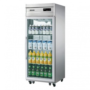 Refrigerador con Puerta de Vidrio de 25 pies cúbicos y 740 mm, Enfriamiento por Ventilador, Diseño Delgado, 220V, Acero Inoxidable, para Tienda - Product Image 1