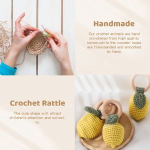 <span class=keywords><strong>Crochet</strong></span> fait main fruits poire citron banane arc-en-ciel anneau en bois shaker arbre <span class=keywords><strong>de</strong></span> noël suspendu décoration <span class=keywords><strong>de</strong></span> la maison artisanat - Product Image 2