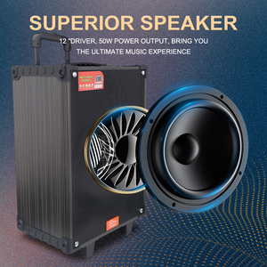 Jqs912 Xách Tay Không Dây Đảng DJ Hệ Thống Âm Thanh 12 "Hifi Ngoài Trời Karaoke Xe Đẩy Loa 2 Microphone Cho Bluetooth 5.0 Nhà - Product Image 5