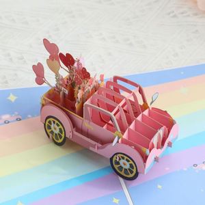 Carte d'invitation de mariage rose en papier découpé au laser - Product Image 3