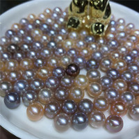Perles de culture d'eau douce naturelles de haute qualité, demi-percées, presque rondes, 3-10 mm, en vrac, pour la fabrication de bijoux DIY