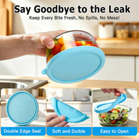Couvre-bols en silicone de qualité alimentaire pour bols en verre Pyrex et Anchor Hocking 4CUP/7201-PC
