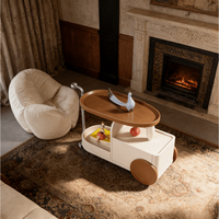 Chic et luxueux chariot de service mobile en MDF, table d'appoint, style moderne minimaliste, flexible, salon, rangement à double niveau