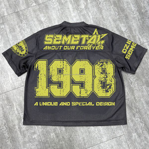 QIAQNSHI Fabricant de maillots de football personnalisés, T-shirt court ample, T-shirt graphique streetwear surdimensionné, T-shirt pour homme - Product Image 2