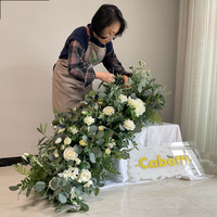 Guirlandes de Fleurs de Luxe Sur Mesure pour Mariage, Chemin de Table Fleur d'Hortensia Vert et Blanc Décoratif