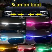 Barre lumineuse LED dynamique ultra-lumineuse universelle pour capot avant de voiture, avec fonctions transfrontalières, pour éclairage de jour et de balayage, idéale pour les startups