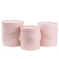 Caixas de papelão, logotipo personalizado de luxo rosa embalagem de papelão com chapéu tubo redondo de presente caixa de flor de papel cilindro caixas de embalagem rígidas