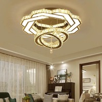 Lustre moderne de luxe en cristal K9 à LED, luminaire de plafond encastré en forme de fleur, luminaire de plafond à LED pour la maison