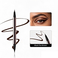 Eyeliner liquide double embout 2 en 1, séchage rapide, fini mat, anti-bavures, waterproof, marque privée, vente en gros de cosmétiques