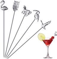 Brochettes de Cocktail réutilisables en acier inoxydable, Martini, fruits, Olive, cure-dents, garniture de Bar, pics à Cocktail en métal, Design personnalisé