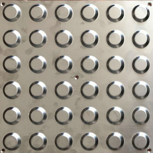 Dalles de pavage tactiles en acier inoxydable 304 avec motif rayé et ananas/dôme pour les aéroports, panneaux de guidage antidérapants - Product Image 5