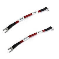 Câble de batterie avec anneaux thermorétractables, bornes fourches, cosses en cuivre, faisceau de câbles pour onduleur solaire photovoltaïque DC VW-1 600V 105C, OEM, personnalisé, vente en gros