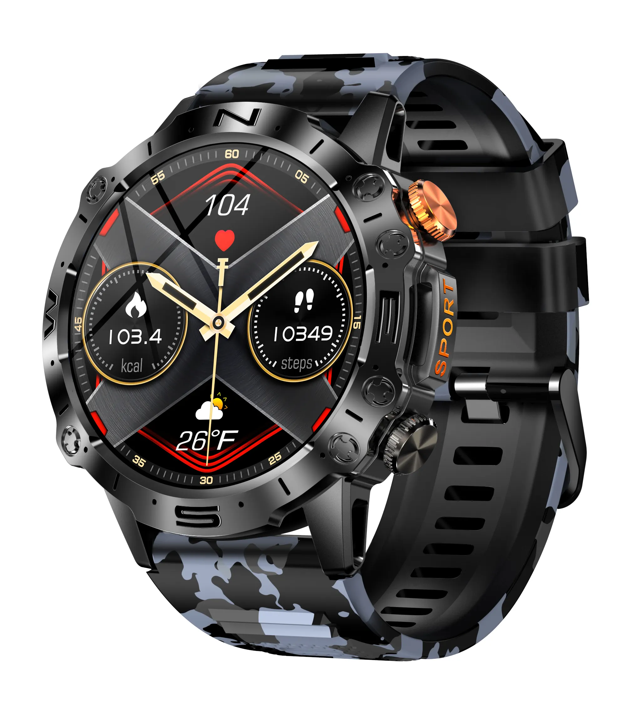 Produsen jam tangan pintar AMOLED K59 Amazon penjualan laris 1.43 inci jam tangan pintar telepon android IOS bluetooth pengingat pesan musik