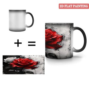 Tasse à sublimation artisanale thermosensible en céramique noire givrée 11oz, vierge pour DIY - Product Image 4