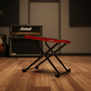 Repose-pieds pliable réglable GFS Red pour guitare, support portable en métal pour musiciens - Product Image 2