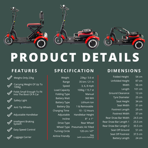 รถสามล้อพับได้สำหรับผู้ใหญ่ พกพาสะดวก - Product Image 3