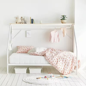<span class=keywords><strong>Lit</strong></span> à baldaquin en métal blanc moderne, réglable et durable Addreen pour chambre d'enfant ou maison de jeu - Product Image 1