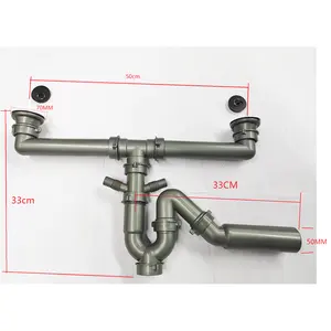 XN01 Kitchen Sink PVC Bottle Trap P Trap Hose Under Sink Sewer With Overflow Kitchen Sink Siphon With Drainer