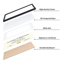 Cadre de diplôme noir personnalisé OEM ODM, lot de 6, 8,5x11 avec passe-partout, logo laser, marque privée pour les marques de bureaux et d'écoles