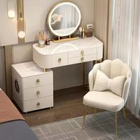 Coiffeuse Multifonctionnel Smart Home Nordic Black Technology Table de Maquillage Système de Son Bluetooth Lumière Luxe Minimaliste.