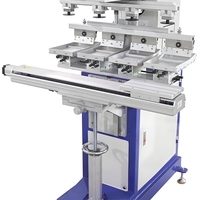Machine d'impression par tampon automatique quatre couleurs pour logo, clavier, surface incurvée, surface plane, impression sur écran, banc de travail, style bac à huile