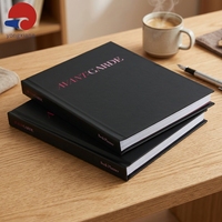 Carnet personnalisé à couverture rigide noire, journal de luxe parfaitement relié pour affaires et entraînements, impression professionnelle de livres de bureau