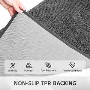 Tapis de porte en chenille à séchage rapide, absorbant, antidérapant, lavable, absorbe l'humidité et la saleté, tapis pour animaux de compagnie, tapis de porte pour chien pour pattes boueuses - Product Image 6