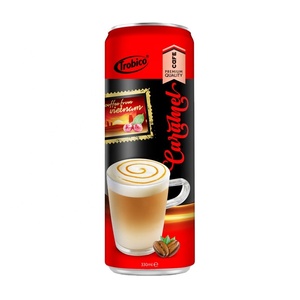 Grosir dari Vietnam dengan Merek Trobico atau Label Pribadi 330Ml Alu Sleek Can Karamel Minuman Kopi Rasa