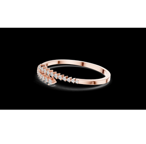 Gold Heart Motif Lab Grown Diamond <b>Bracelet</b> Crafted Sterling Silver Featuring Romantic Heart <b>Inspired</b> Design for Party Gift - Product Image 5