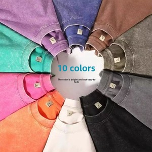 เสื้อยืดผู้ชายสไตล์วินเทจคุณภาพสูง น้ำหนัก 230 กรัม ผ่านกระบวนการ Acid Wash ผ้าฝ้าย 100% ทรงโอเวอร์ไซส์ ไซส์ใหญ่ ซักได้ - Product Image 3