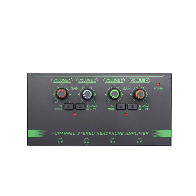 Portable H4 4-Channel Mini Monitor Headphone Amplifier HI-FI Stereo Plastic Device for Live Recording Shows