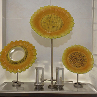 Plaque de Figurine de tournesol en céramique nordique décor à la maison mignon pour accessoires de Table de bonbons