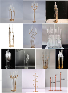 Giá Đỡ Nến Đèn Chùm Pha Lê Kim Loại Acrylic Màu Vàng Kim Loại Sắt Lớn Đồ Trang Trí Hoa Trang Trí Nhà Cửa Phòng Đám Cưới Giá Đỡ Nến - Product Image 2