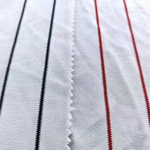 Tela de malla de poliéster de 230 g de venta directa de fábrica para camisetas de béisbol, tejido de punto con rayas negras/blancas, stock listo para pedidos al por mayor y lotes mixtos. - Product Image 3