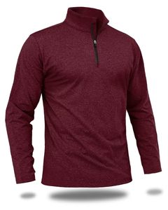 Premium hommes demi fermeture éclair pull sweat à manches longues chiné Golf chemise coton polaire doublure séchage rapide 1/4 personnalisé imprimé - Product Image 1