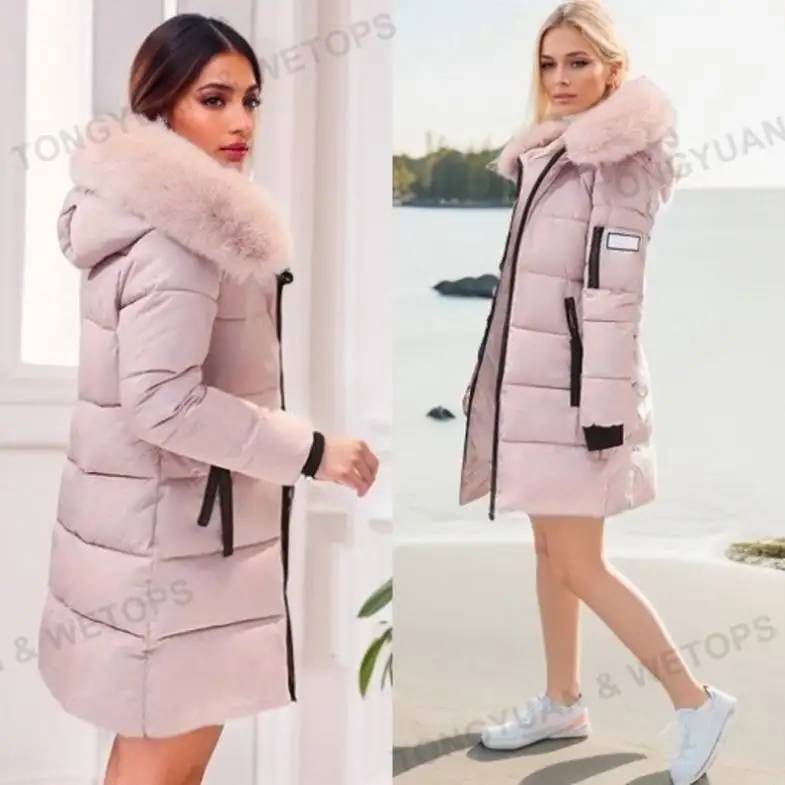 Women Plus Size Clothing Puffer Jacket Ladies Warm Hooded Cotton-Padded Clothes Women Slim Long Down Winter Jackets Women Coats