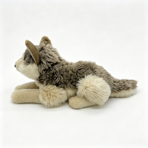 Peluche di Lupo Sdraiato Realistico Personalizzato, Giocattolo in Peluche di Lupo Grigio con Texture in Vera Pelliccia per Arredamento Casa, Negozio di Regali, Vendita all'Ingrosso - Product Image 6