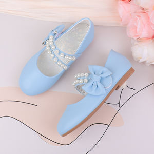 Zapatos planos para niñas, nuevos de primavera/verano, zapatos escolares, zapatos de baile, zapatos de princesa, zapatos de vestir, sin cordones, con lazo, perlas, velcro, zapatos para bebé - Product Image 3