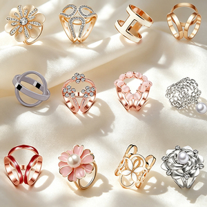 Luxury Fashion <b>Scarf</b> buckles Set Cross Butterfly Shape Pearl Rhinestone Decorated Metal Plated Nickel-Free for <b>Scarf</b> <b>and</b> <b>Hats</b> - Product Image 4