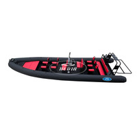 Bateau semi-rigide gonflable en aluminium Hedia Patrol 8,6 m pour le transport de passagers, modèle 860 avec sièges jockey