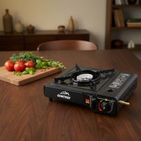 Réchaud à gaz portable au butane pour barbecue extérieur, accessoires de cuisine, fonte, 1 brûleur, réchaud à gaz portable pour le camping