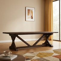 Table et chaises de salle à manger rectangulaires en bois massif, style rustique américain haut de gamme, écologiques