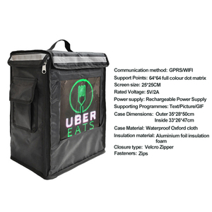 Quảng cáo thông minh lấy đi ba lô <span class=keywords><strong>Led</strong></span> năng động hiển thị ngoài trời không thấm nước takeout hộp <span class=keywords><strong>LED</strong></span> hiển thị màn hình thực phẩm giao hàng hộp - Product Image 2