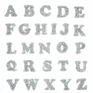 Alfabeto perla strass parole stiratura su <span class=keywords><strong>toppe</strong></span> Applique 3D Patch fai da te fatti a mano carino lettera iniziale Patch - Product Image 1