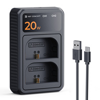 Chargeur rapide double fente K&F Concept LP-E6P pour batteries d'appareil photo Canon EOS R5 Mark II, R6 Mark III, R5, R5 C, R6, R7, R