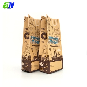 Side Gusseted Foil Lót Nâu Kraft Túi Giấy Cho Cà Phê Bao Bì Với Wicovalve - Product Image 3