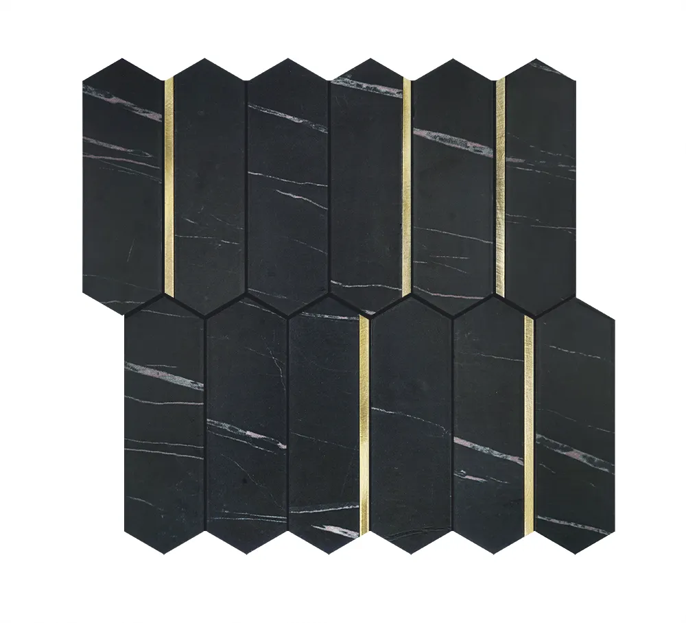 Mosaic Bathroom Self Adhesive Wall Tile Waterproof Black Gold Kitchen Backsplash Peel And Stick Tiles Sticker